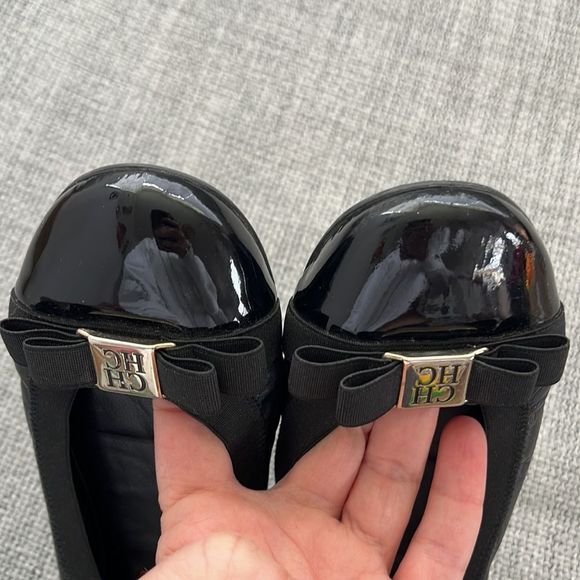 Carolina Herrera Shoes Womens Size 7.5 Black Ballet Flats - Picture 6 of 9